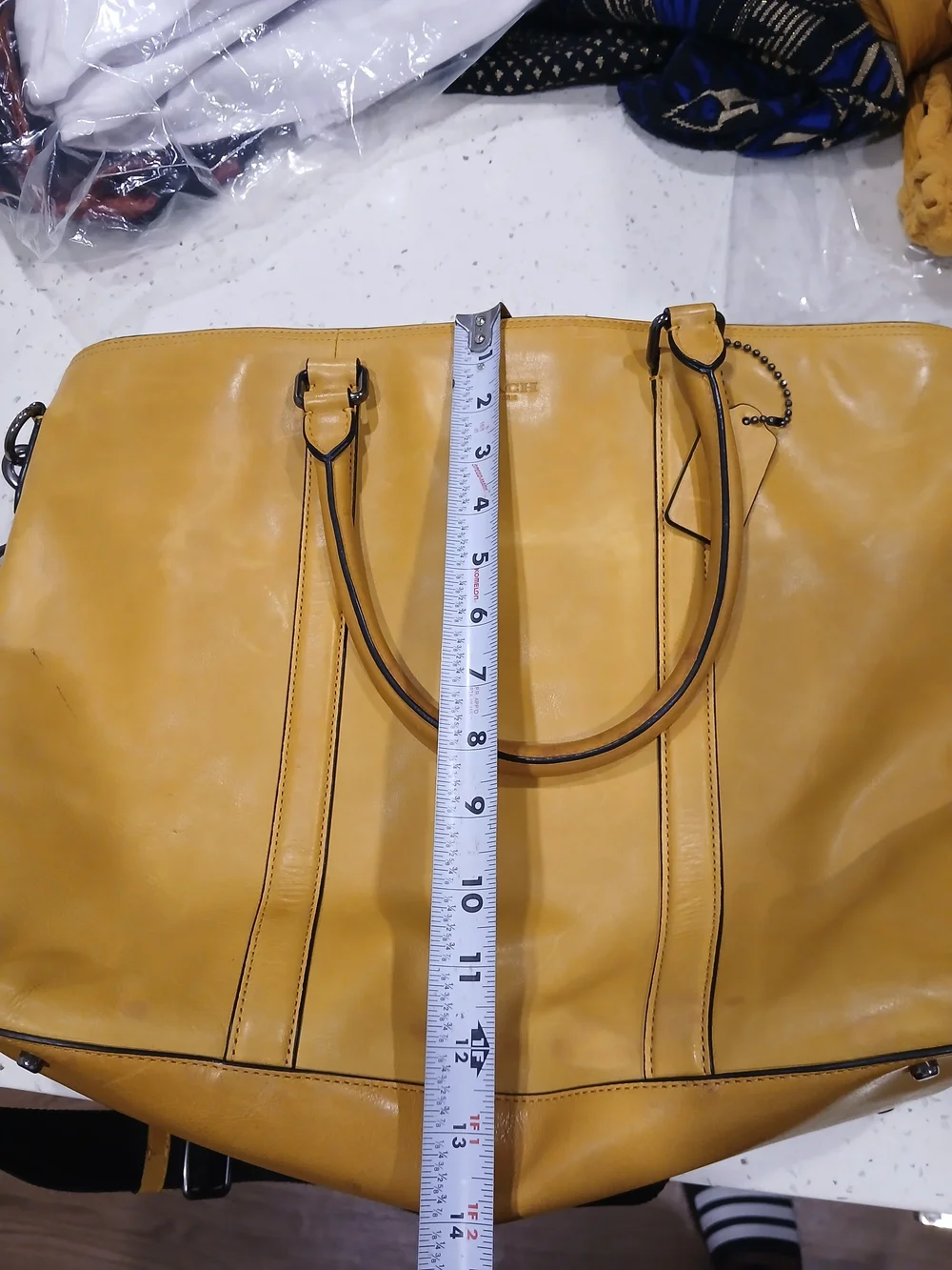 Coach Bleecker Legacy Tote  Caramel Brown